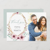 写真の御礼 | 新緑の春の花と葉 サンキューカード (正面/裏面)