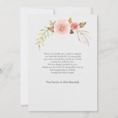 写真の悔やみや弔慰のばら色の水彩画のリースは感謝していしています サンキューカード (裏面)