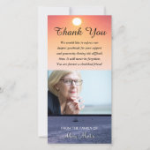 写真の悔やみや弔慰の記念物はヨットの日没感謝していしています サンキューカード (正面)