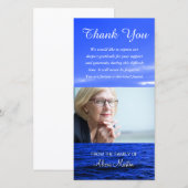 写真の悔やみや弔慰の記念物は海の空感謝していしています サンキューカード (正面/裏面)