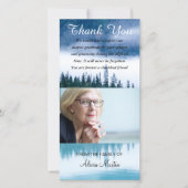 写真の悔やみや弔慰の記念物は湖の反射感謝していしています サンキューカード (正面)