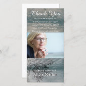 写真の悔やみや弔慰の記念物は素朴な木感謝していしています サンキューカード (正面/裏面)