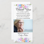 写真の悔やみや弔慰の記念物は花感謝していしています サンキューカード (正面/裏面)