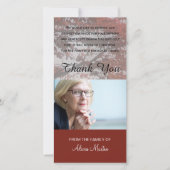 写真の悔やみや弔慰の記念物は赤い秋の木感謝していしています サンキューカード (正面)