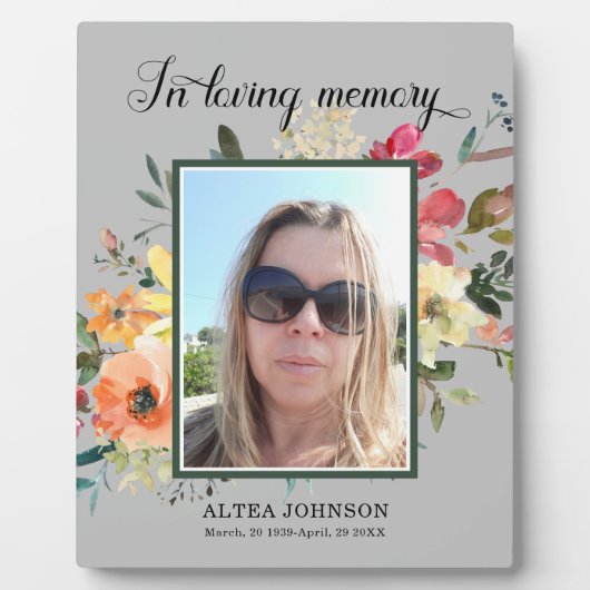 写真の愛するメモリーサインTabletopプラーク フォトプラーク (正面)