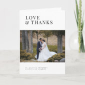 写真の愛と感謝していミニマモダンラ結婚ムの サンキューカード (正面)