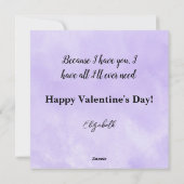 写真の愛 ヴァレンタイン シーズンカード (裏面)