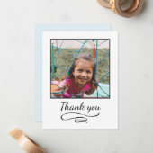 写真の感謝カード 子供用 シンプル モダン おしゃれ ノートカード (正面/裏面インサイチュ)