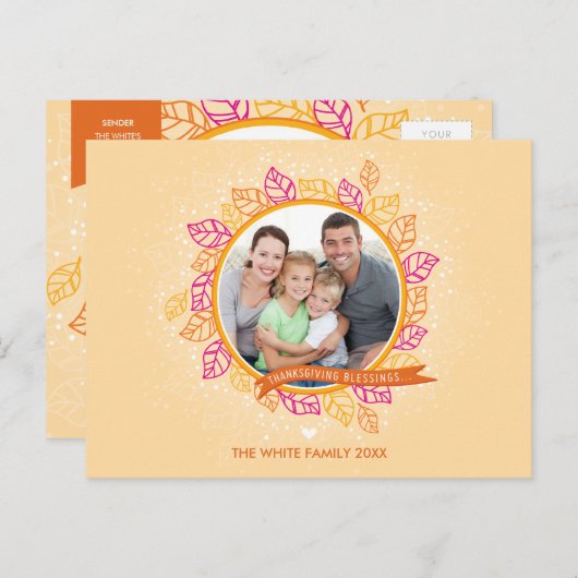 写真の感謝祭の郵便はがき:: 冬の群葉1 シーズンポストカード (正面/裏面)