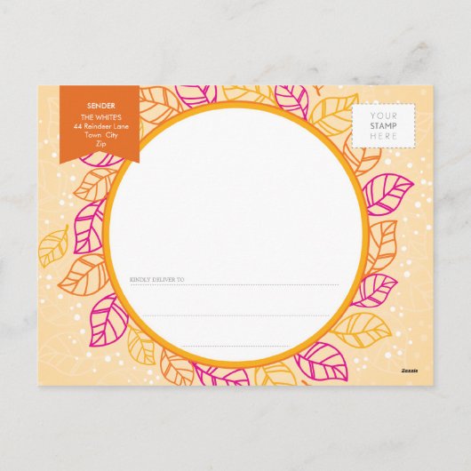 写真の感謝祭の郵便はがき:: 冬の群葉1 シーズンポストカード (裏面)