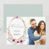 写真の感謝  |  新緑の春の花と葉 サンキューカード (正面/裏面)