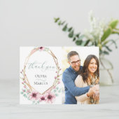 写真の感謝  |  新緑の春の花と葉 サンキューカード (スタンド正面)