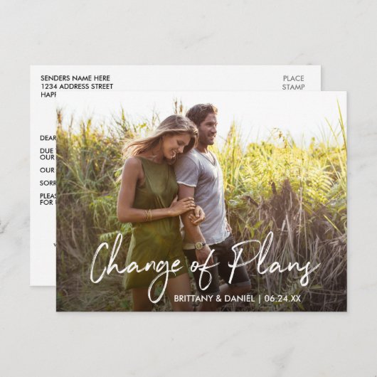 写真の手書きの脚本の変更 ポストカード (正面/裏面)