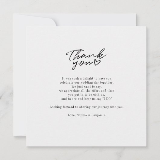 写真の手書きス結婚クリプト ノートカード (裏面)