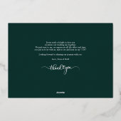 写真の手書き結婚による感謝金ゴールド 箔招待状 (裏面)