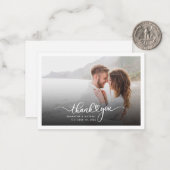 写真の手書き結婚サンキューカード ノートカード (正面/裏面インサイチュ)