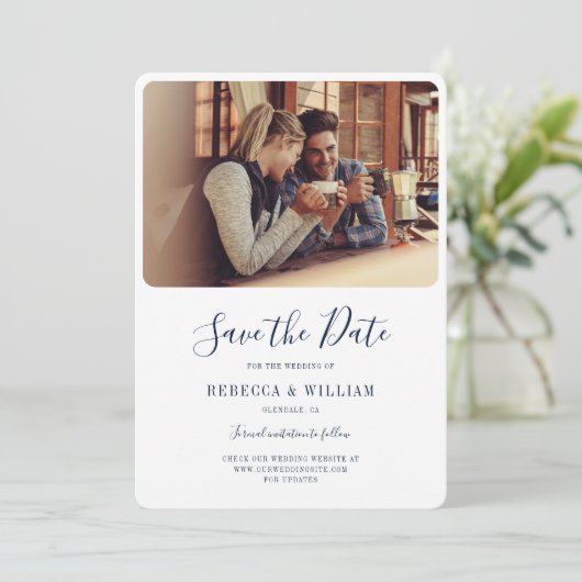 写真の手書き結婚式の日付を保存 セーブザデート (スタンド正面)