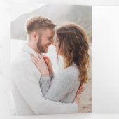 写真の手書き結婚式の日付を保存 三つ折り案内状 (内部最初)