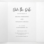 写真の手書き結婚式の日付を保存 三つ折り案内状 (内部中)