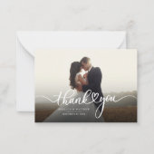 写真の手書モダンき結婚による感謝 ノートカード (正面)