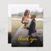 写真の手書結婚きのサンキューカード (正面/裏面)