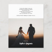 写真の手書結婚きのサンキューカード (裏面)