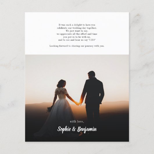 写真の手書結婚きのサンキューカード (裏面)