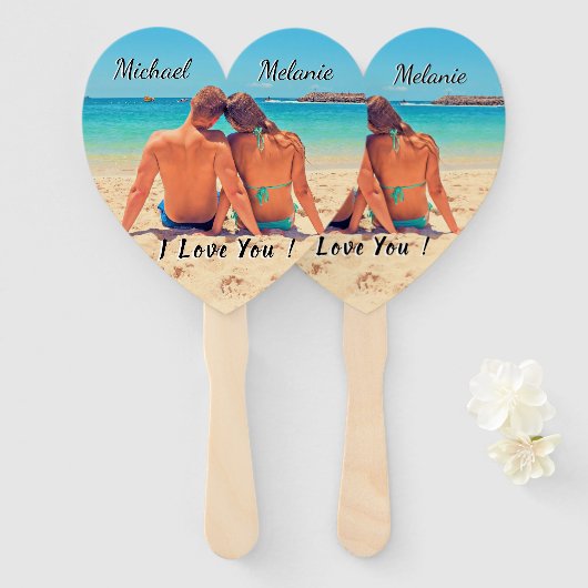 写真の手結婚のファン名前をカスタムする文字 ハンドファン (正面&裏面)