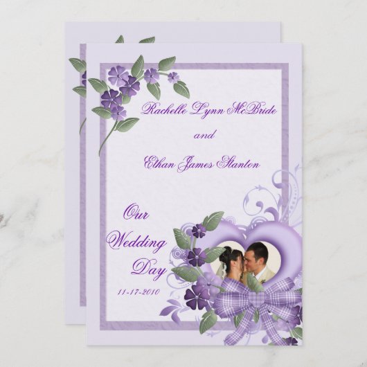 写真の招待状5x7を結婚するデキセドリン錠 招待状 (正面/裏面)