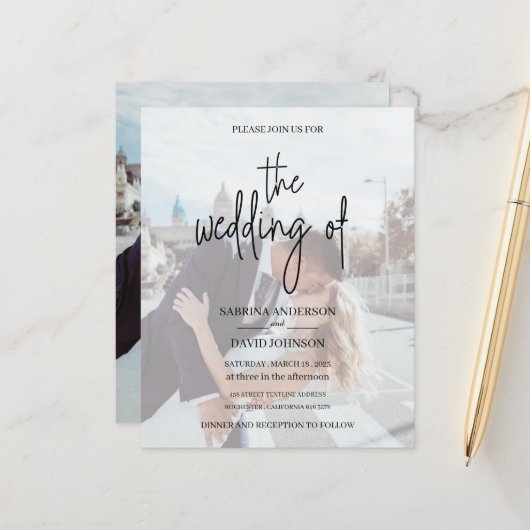 写真の招待結婚に参加 (正面/裏面インサイチュ)