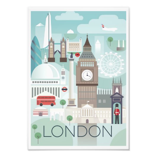 写真の拡大 – レトロLondon England フォトプリント (正面)