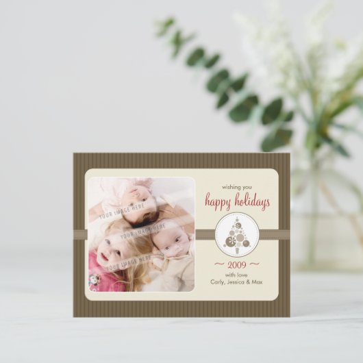 写真の挨拶の郵便はがき:: モダンなむらがある木L6 シーズンポストカード (スタンド正面)