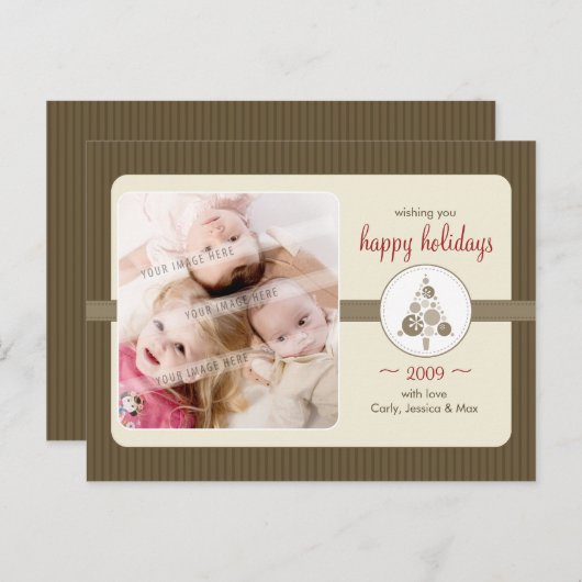 写真の挨拶の郵便はがき:: モダンなむらがある木L6 シーズンポストカード (正面/裏面)