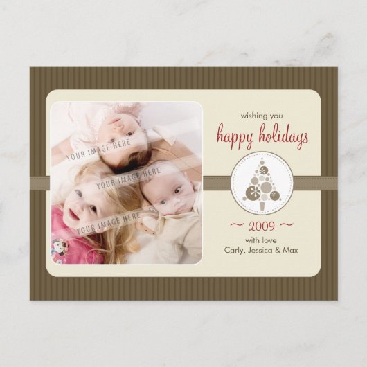 写真の挨拶の郵便はがき:: モダンなむらがある木L6 シーズンポストカード (正面)