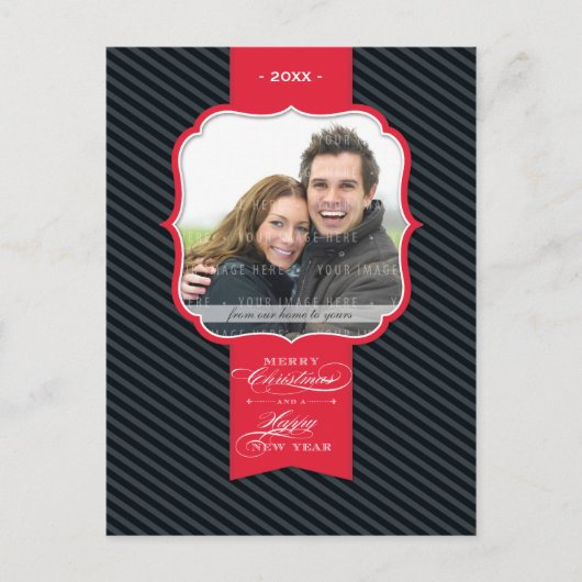 写真の挨拶の郵便はがき:: 折りえり4P シーズンポストカード (正面)