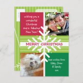 写真の挨拶の郵便はがき:: 雪片の解剖P1 シーズンポストカード (正面/裏面)