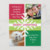 写真の挨拶の郵便はがき:: 雪片の解剖P1 シーズンポストカード (正面)