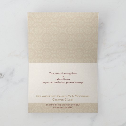 写真の挨拶状:: 神にダマスク織L5 シーズンカード (内部)