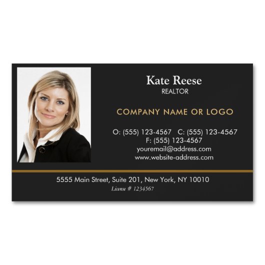 写真の挿入エスティ実在スの追加プロフェッショナル マグネット名刺 (正面)