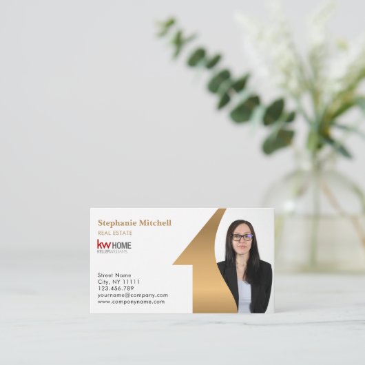 写真の挿入フォト追加テンプレート実在エステートエージェント 名刺 (スタンド正面)