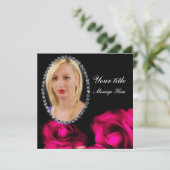 写真の挿入物カード-数々のな使用-バラ 招待状 (スタンド正面)