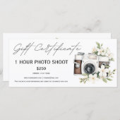 写真の撮影セッション伝票証明書 (正面/裏面)