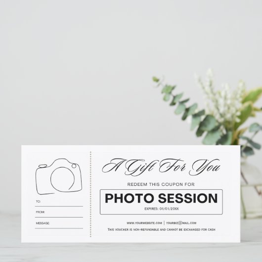 写真の撮影セッション伝票証明書 (スタンド正面)