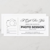 写真の撮影セッション伝票証明書 (正面/裏面)