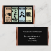 写真の支柱の印のヴィンテージの結婚 名刺 (正面/裏面)