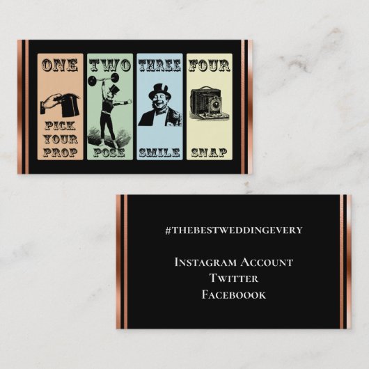 写真の支柱の印のヴィンテージの結婚 名刺 (正面/裏面)