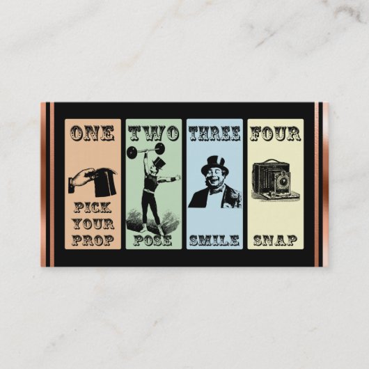 写真の支柱の印のヴィンテージの結婚 名刺 (正面)