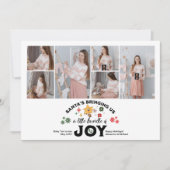 写真の数々のGroovyクリスマス妊娠アナウンスメント シーズンカード (正面)