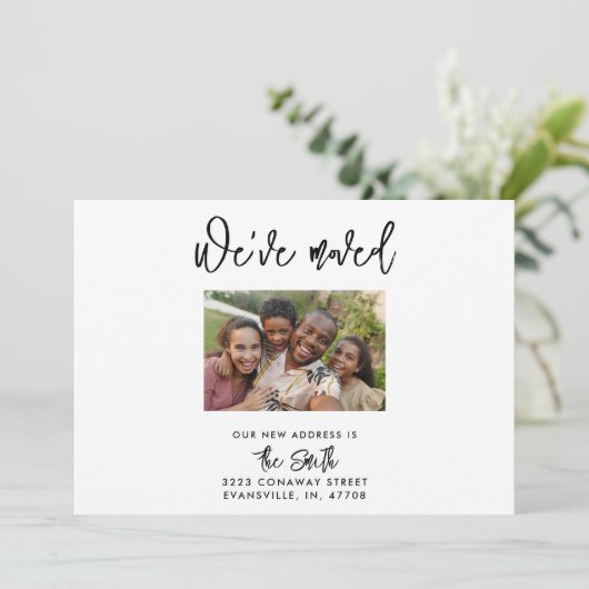 写真の新しいアドレスの移動アナウンスメントカード (スタンド正面)