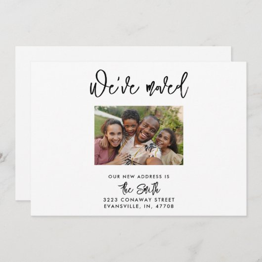写真の新しいアドレスの移動アナウンスメントカード (正面/裏面)